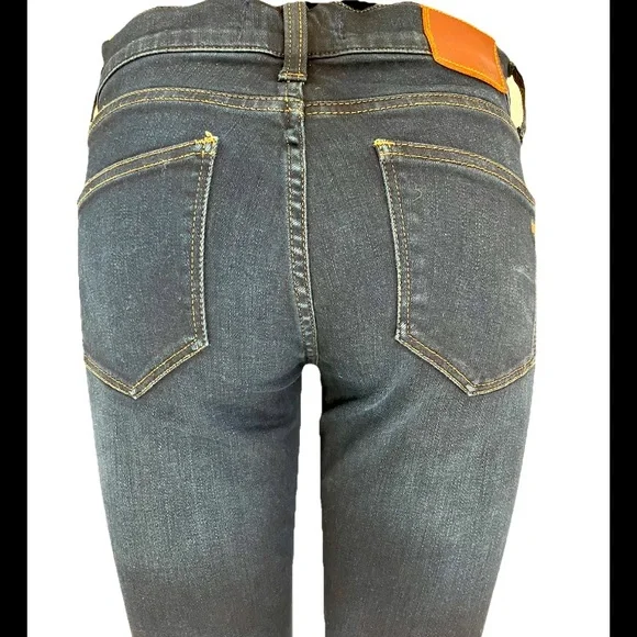 MADEWELL skinny skinny CROP dark BLUE denim JEANS w/stretch VERY NICE! - Picture 2 of 13